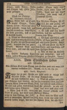 XXIX. Vom Christlichen Leben und Wandel