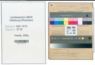 Entnazifizierung Willy Vecke , geb. 09.04.1907 (Stadtinspektor)