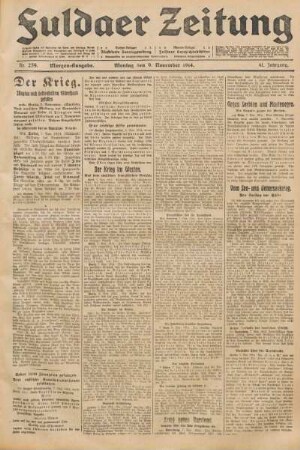 Ausgabe vom Montag, den 09. November 1914.