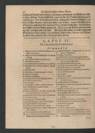 Caput IV. De Coronatione Imperatoris.