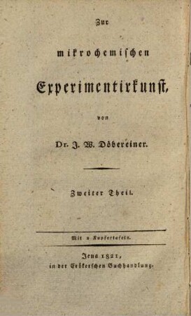 Zur pneumatischen Chemie, 2. Zur mikrochemischen Experimentirkunst ; 2