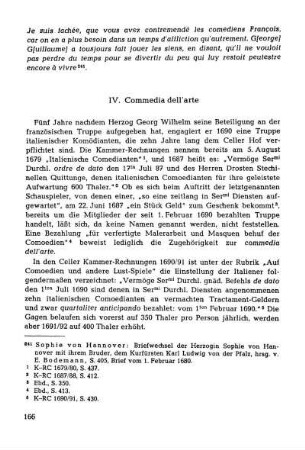 IV. Commedia dell'arte