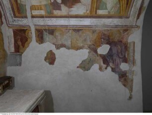 Szenen der Heilsgeschichte, Die heiligen Franz von Assisi, Katharina von Alexandrien, Maria Magdalena und ein Märtyrer