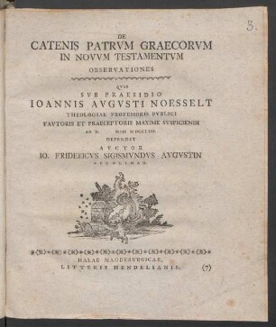 De Catenis Patrum Graecorum In Novum Testamentum Observationes