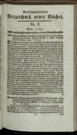 No. X. May 1783.