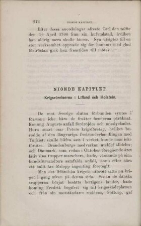 Nionde Kapitlet. Krigsrörelserna i Lifland och Holstein.