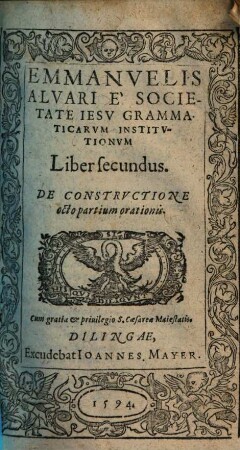 Emmanuelis Alvari e Societate Iesv Grammaticarvm Institvtionvm, 2. De constructione octo partium orationis