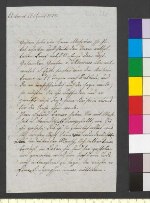 Brief von Zelter, Karl Friedrich an Unbekannt (ehemaliger Schüler)