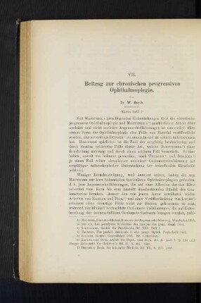 VII. Beitrag zur chronischen progressiven Ophthalmoplegie.