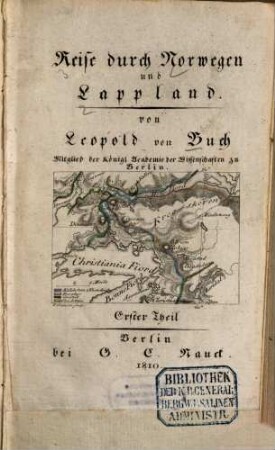 Reise durch Norwegen und Lappland, 1 : Mit Kupfern und Karten