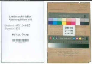 Entnazifizierung Georg Heinze , geb. 26.04.1895 ()