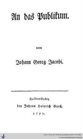 An das Publikum