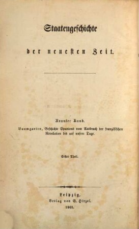 Geschichte Spaniens : vom Ausbruch der französischen Revolution bis auf unsere Tage, 1