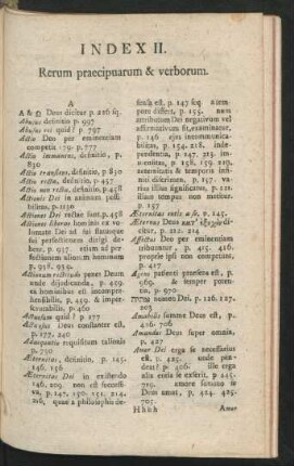 Index II. Rerum praecipuarum & verborum.