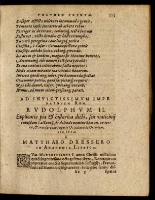Ad Invictissimum Imperatrem Rom. Rudolphum II. Explicatio pia & historica dicti, ...