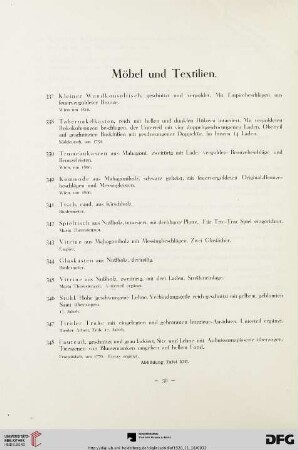 Möbel und Textilien (Nr. 337-354)