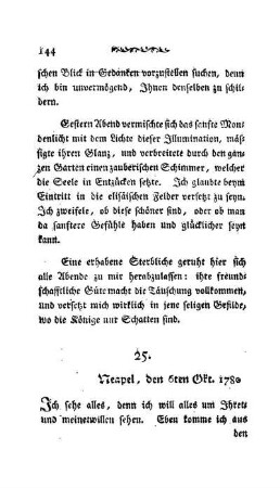 25. - Neapel, den 6ten Okt. 1780.