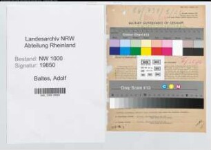 Entnazifizierung Adolf Baltes, geb. 18.03.1897 (Vertreter)