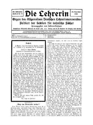 "Muß eine Vertreterin darben"