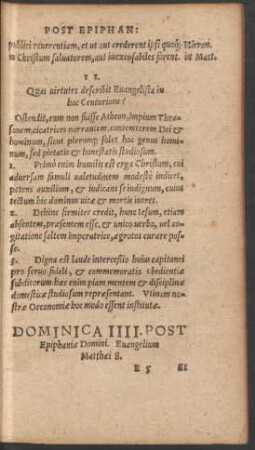 Dominica IIII. Post Epiphaniae Domini.
