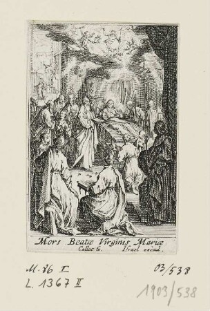 Mors Beatæ Virginis Mariæ, Blatt 10 der Folge "Vita et historia beatæ Mariæ virginis matris dei"