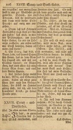 XXVII. Creutz- und Trostlieder