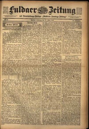 Erste Ausgabe vom Samstag, den 26. März 1898.