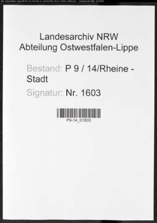 Sterberegister Standesamt Rheine-Stadt