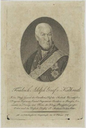 Bildnis des Friedrich Adolph Graf v. Kalkreuth