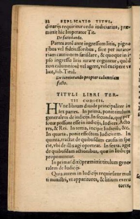 Tituli Libri Tertii Codicis.