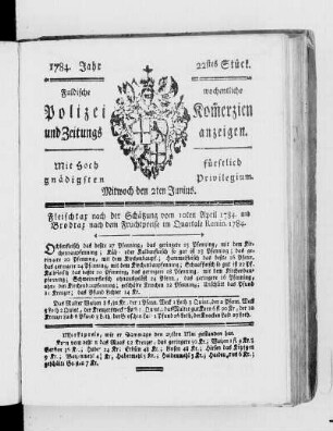 22tes Stück., Ausgabe vom 2. Juni 1784