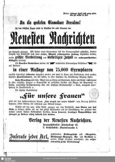 Titelseite einer Zeitung