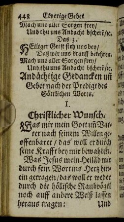 Andächtige Gedancken un Gebet nach der Predigt des Göttlichen Worts.