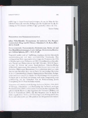 Philosophie und Sozialwissenschaften.