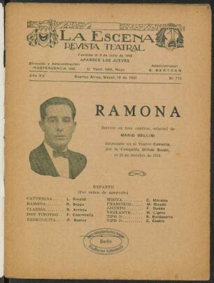Ramona : sainete en tres cuadros