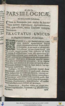 Pars III. Logicae.