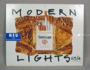 Werbeschild (beidseitig) mit Werbeaufdruck für "Peter Stuyvesant MODERN LIGHTS"-ZigaretteN