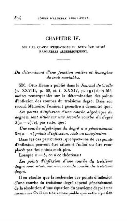 Chapitre IV. Sur une classe d´équations du neuvième degré résolubles algébriquement.
