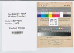 Entnazifizierung Therese Quickert, geb. 14.04.1906 (Postassistentin)