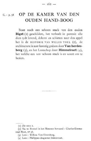 Op De Kamer Van Den Ouden Hand-Boog