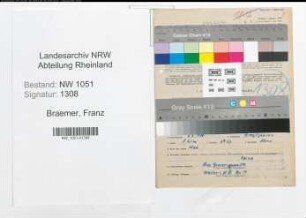 Entnazifizierung Franz Braemer , geb. 03.03.1900 (Lehrer)