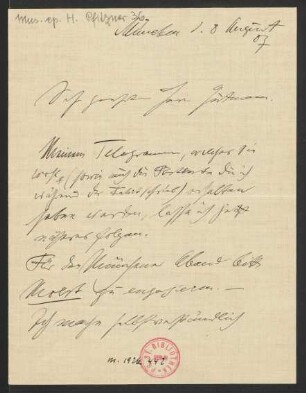 Brief an Emil Gutmann, 08.08.1907
