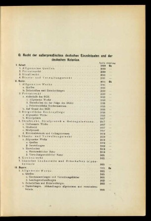 O. Recht der außerpreußischen deutschen Einzelstaaten und der deutschen Kolonien.