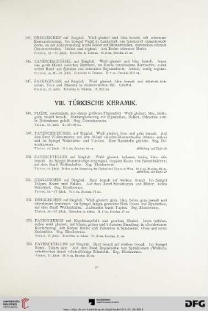 VIII. Türkische Keramik (Nr. 348-376)