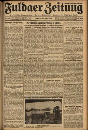 Ausgabe vom Dienstag, den 19. September 1933.