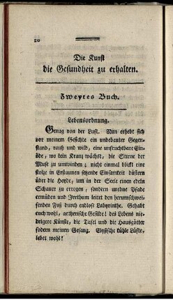 Zweytes Buch. Lebensordnung.