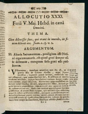 203-209, Allocutio XXXI.