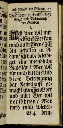 Besondere wehemühtige Klage und Bekäntnüß der Sünden