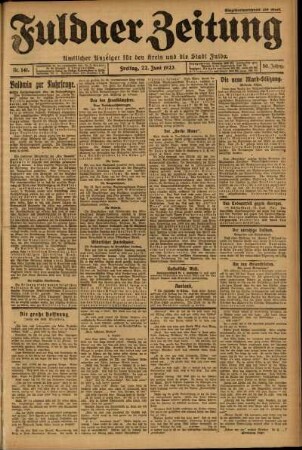 Ausgabe vom Freitag, den 22. Juni 1923.