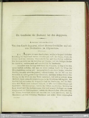 Die Geschichte der Baukunst bei den Aegyptern